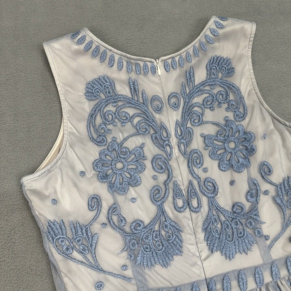 SUNDANCE Love at First Sight Pastel Blue Embroidered Sleeveless Lace Dress‎ Sz 4 - Picture 13 of 16